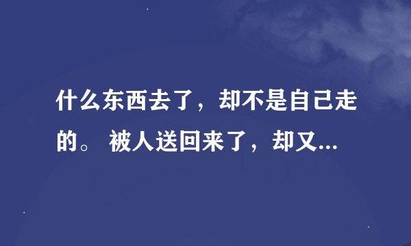 什么东西去了，却不是自己走的。 被人送回来了，却又从来没去过