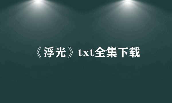 《浮光》txt全集下载
