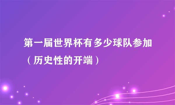 第一届世界杯有多少球队参加（历史性的开端）