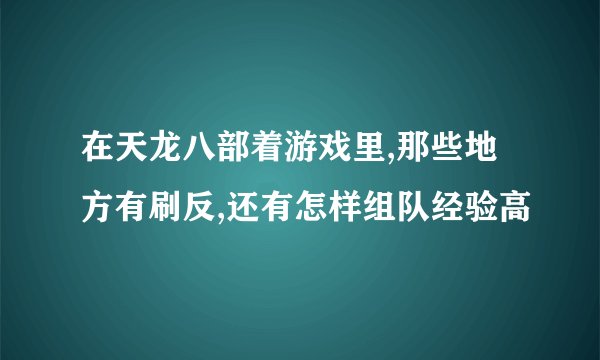 在天龙八部着游戏里,那些地方有刷反,还有怎样组队经验高
