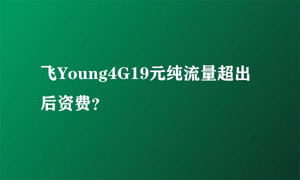飞Young4G19元纯流量超出后资费？