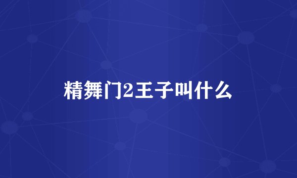 精舞门2王子叫什么