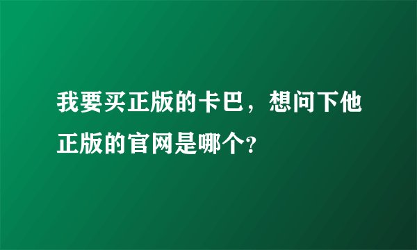 我要买正版的卡巴，想问下他正版的官网是哪个？