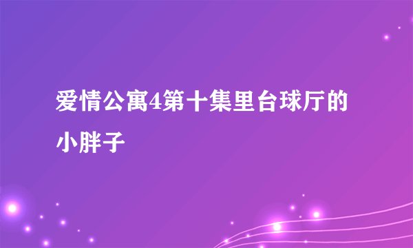 爱情公寓4第十集里台球厅的小胖子