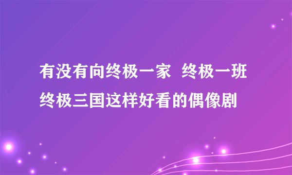 有没有向终极一家  终极一班  终极三国这样好看的偶像剧