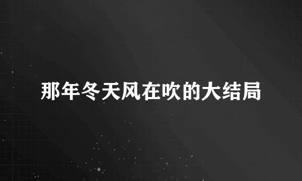 那年冬天风在吹的大结局