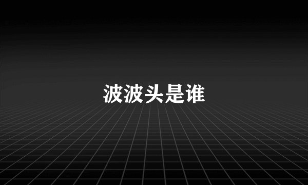 波波头是谁