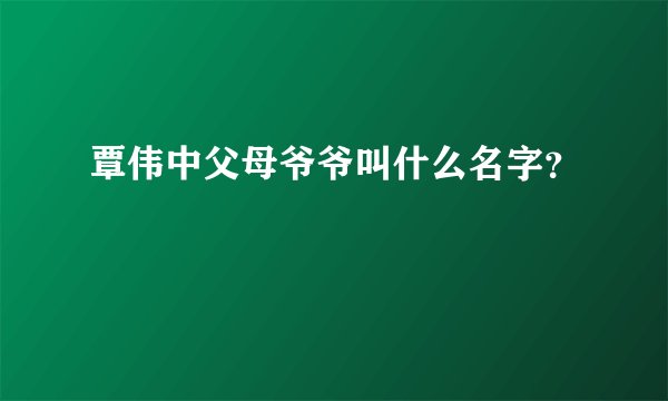 覃伟中父母爷爷叫什么名字？