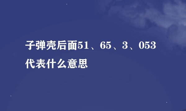 子弹壳后面51、65、3、053代表什么意思
