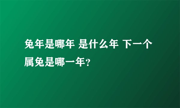 兔年是哪年 是什么年 下一个属兔是哪一年？