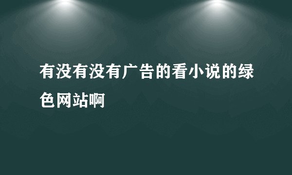 有没有没有广告的看小说的绿色网站啊