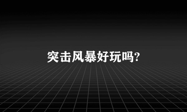 突击风暴好玩吗?