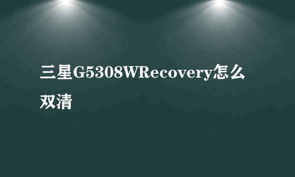 三星G5308WRecovery怎么双清