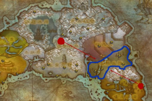 魔兽世界灰熊丘陵大脚在哪刷具体位置帮忙圈出来！