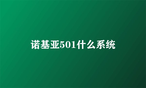 诺基亚501什么系统
