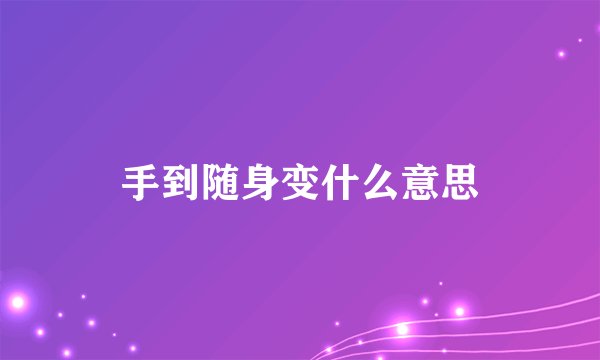 手到随身变什么意思