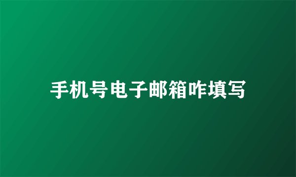 手机号电子邮箱咋填写