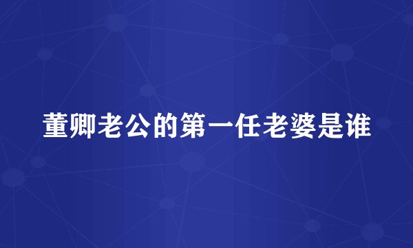董卿老公的第一任老婆是谁