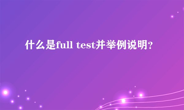 什么是full test并举例说明？