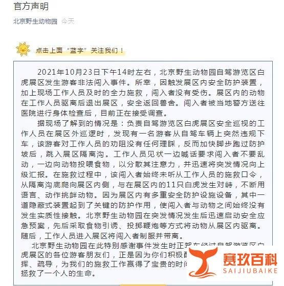 通报来了！游客擅自下车挑衅11只白虎