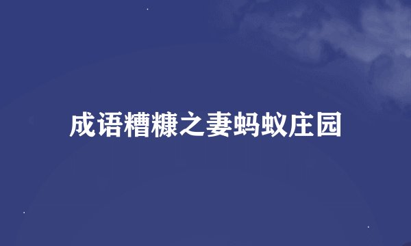 成语糟糠之妻蚂蚁庄园