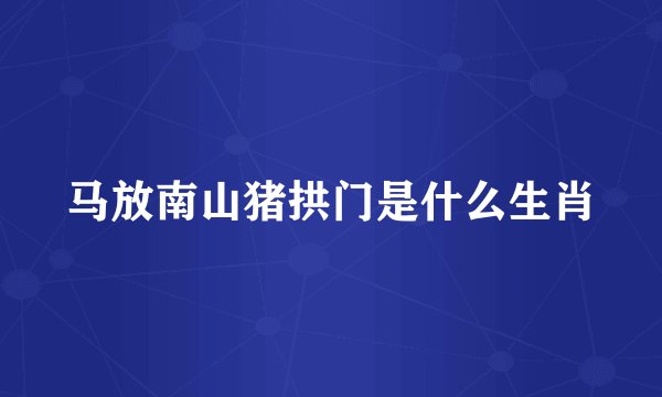 马放南山猪拱门是什么生肖