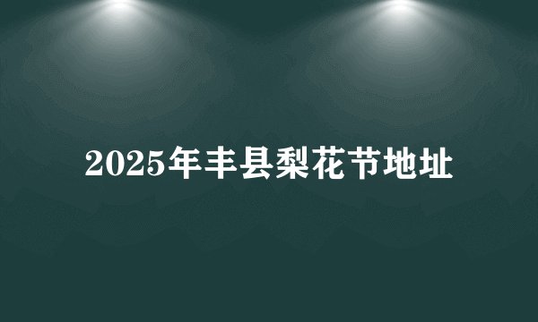 2025年丰县梨花节地址