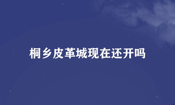 桐乡皮革城现在还开吗