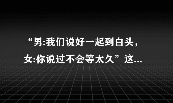 “男:我们说好一起到白头，女:你说过不会等太久”这句歌词出自哪首歌