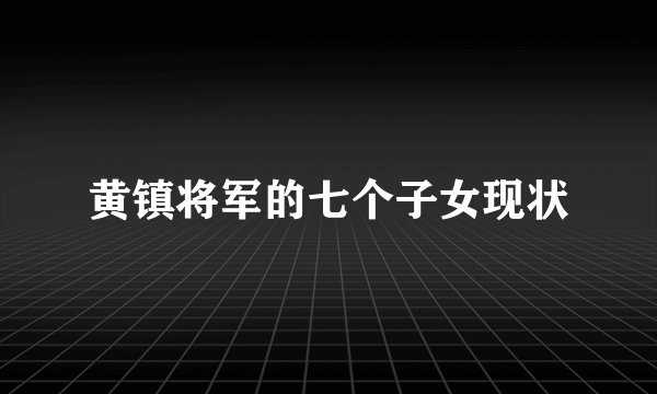 黄镇将军的七个子女现状