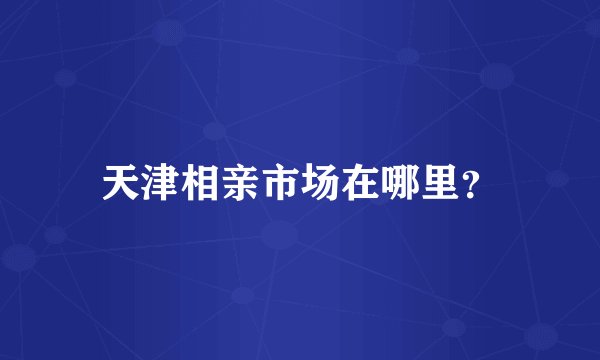 天津相亲市场在哪里？