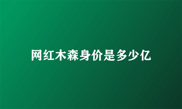 网红木森身价是多少亿