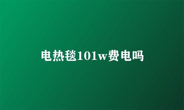 电热毯101w费电吗