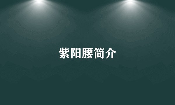 紫阳腰简介