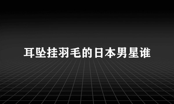 耳坠挂羽毛的日本男星谁