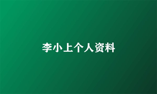 李小上个人资料