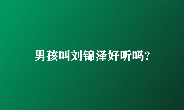 男孩叫刘锦泽好听吗?