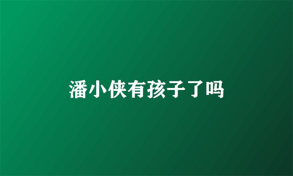 潘小侠有孩子了吗