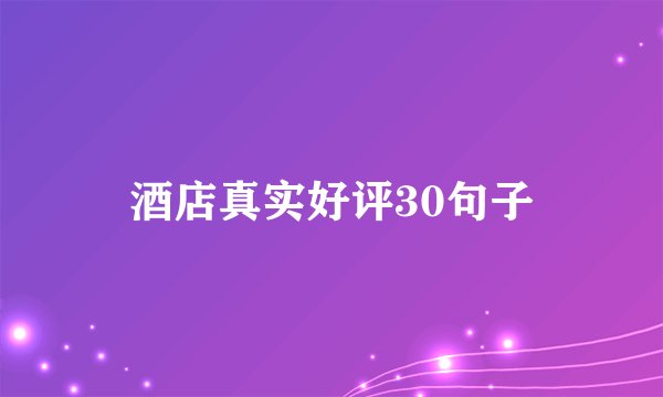 酒店真实好评30句子
