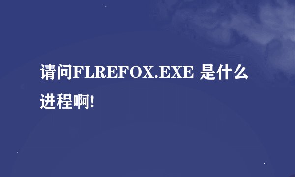 请问FLREFOX.EXE 是什么进程啊!