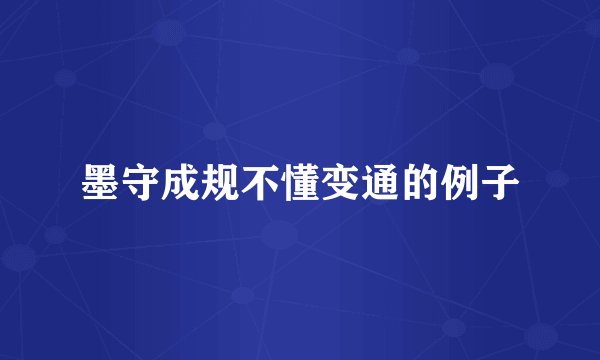 墨守成规不懂变通的例子
