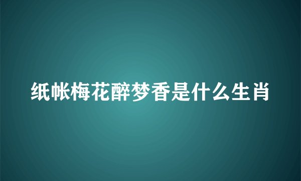 纸帐梅花醉梦香是什么生肖