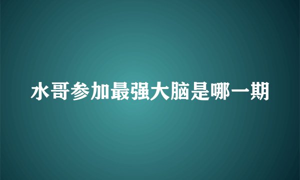 水哥参加最强大脑是哪一期
