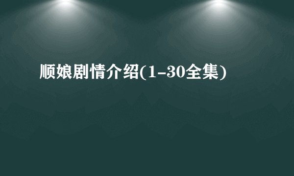 顺娘剧情介绍(1-30全集)