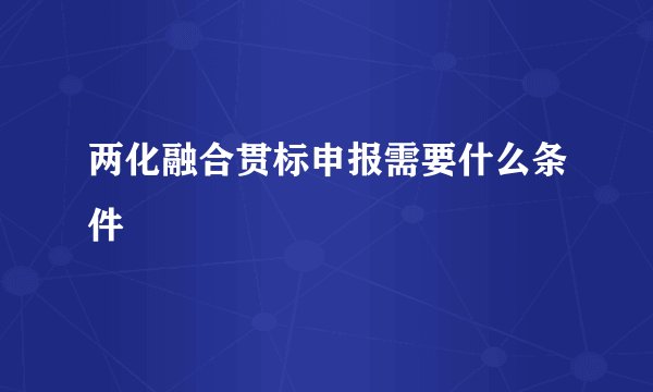 两化融合贯标申报需要什么条件
