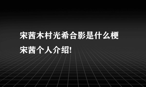 宋茜木村光希合影是什么梗 宋茜个人介绍!