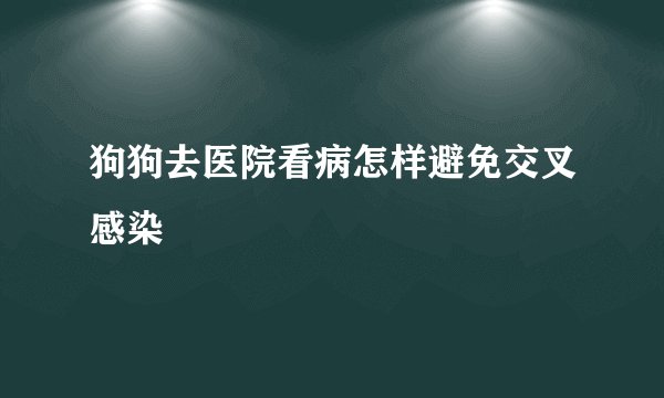 狗狗去医院看病怎样避免交叉感染