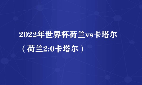 2022年世界杯荷兰vs卡塔尔（荷兰2:0卡塔尔）