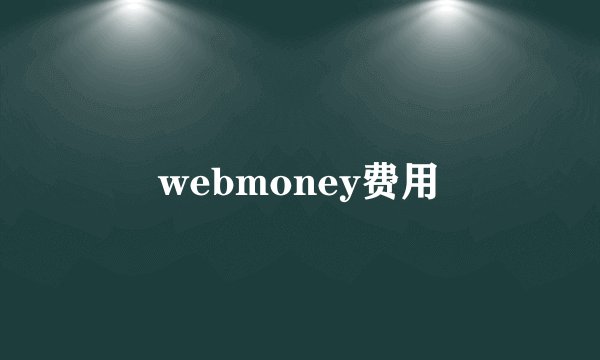 webmoney费用