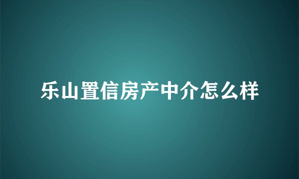 乐山置信房产中介怎么样